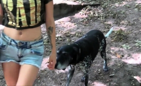 Skinny Teen Blows A Cock And Toys Her Snatch In The Woods