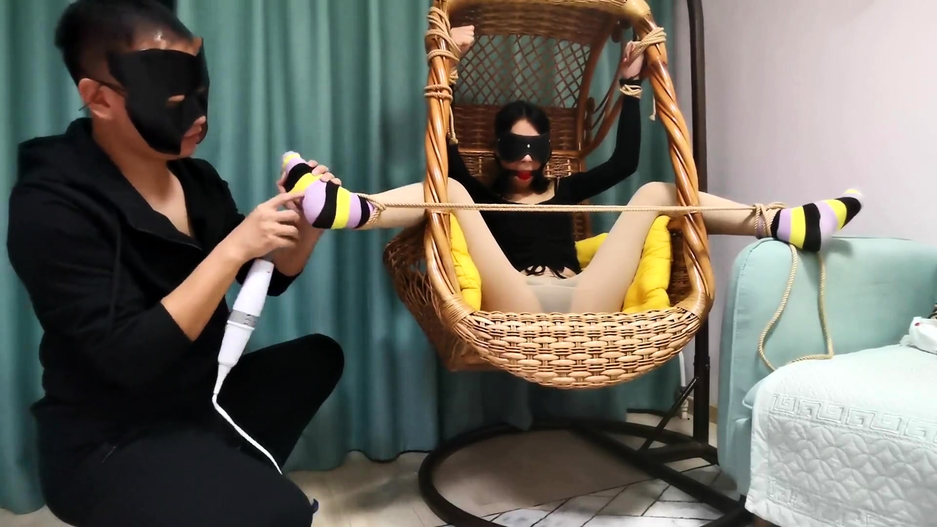 Bound And Gagged Asian Babe Made To Orgasm With A Vibrator Video