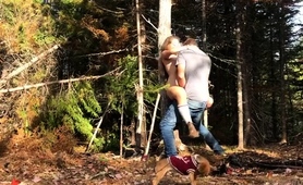 Slender Amateur Teen Drilled Hard Doggystyle In The Woods