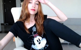 Sexy Redhead Camgirl Exposes Her Slim Body And Tight Peach